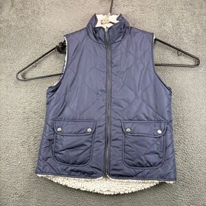Thread Supply Quilted Sherpa Lined Vest Navy Blue Men's Medium Puffer Gilet‎